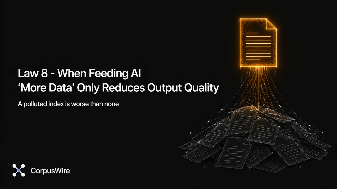 Law 8 - When Feeding AI 'More Data' Only Reduces Output Quality